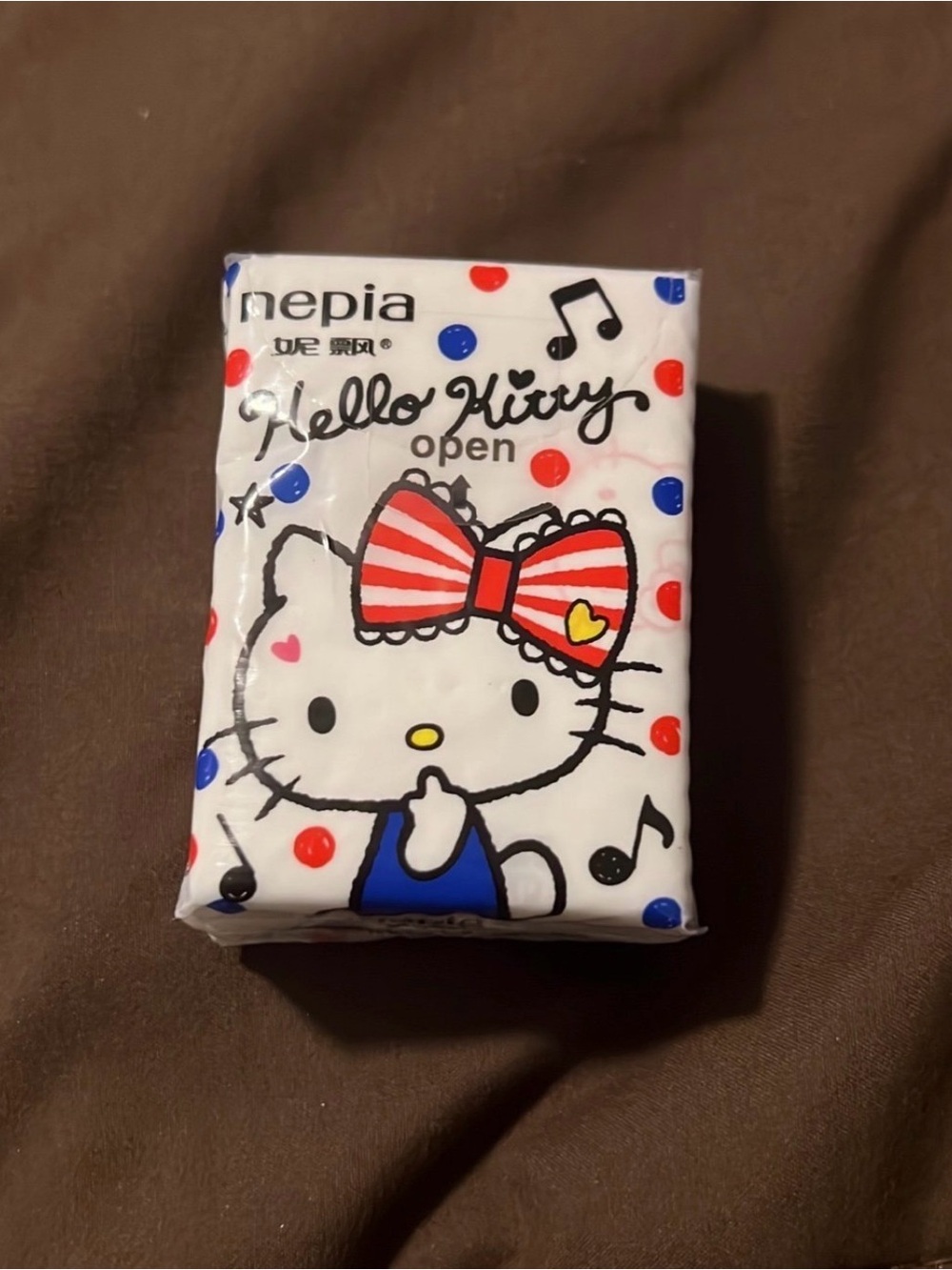 Hello Kitty Kids Pocket Tissues - White with Red & Blue five count